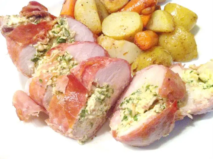 Herby Cheese Stuffed Chicken Breasts wrapped in Parma Ham, Lay The Table