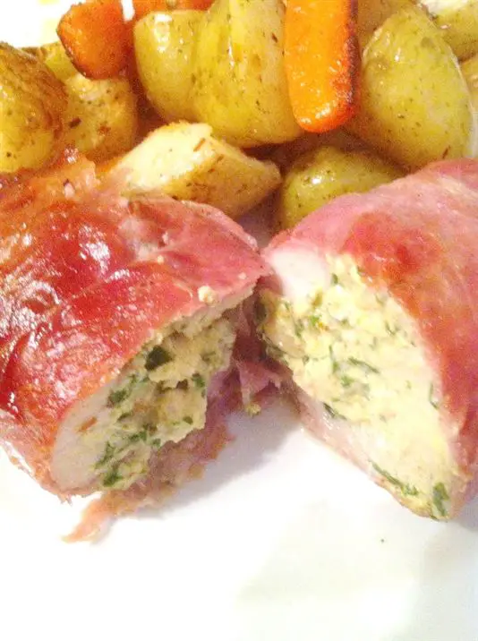 Herby Cheese Stuffed Chicken Breasts wrapped in Parma Ham, Lay The Table