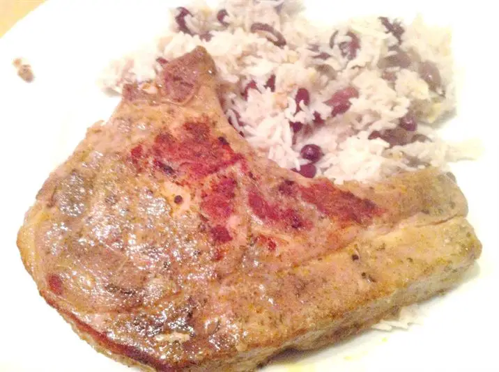 Jamaican jerk pork chops with rice and peas, Lay The Table