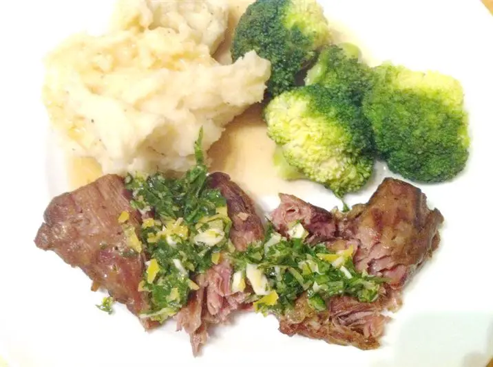 Slow-braised lamb neck with gremolata, Lay The Table