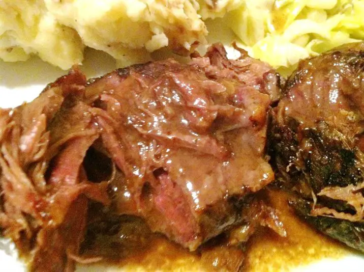 Slow Cooker Pork Cheeks with Roasted Garlic Mash and Buttered Cabbage, Lay The Table