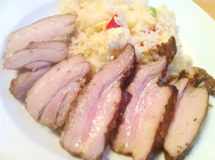 Chinese Sous Vide pork belly with red pepper fried rice, Lay The Table