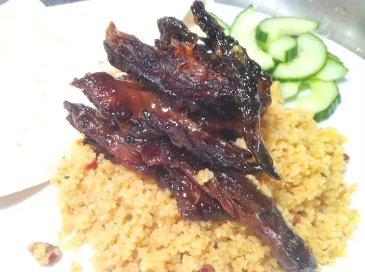 Rescue Recipe Crispy Hoi Sin Lamb with Chilli Cous Cous and Cucumber, Lay The Table
