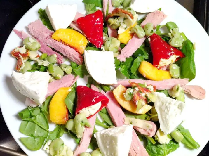 Simple Gammon Salad with Mozzarella and Basil Oil, Lay The Table