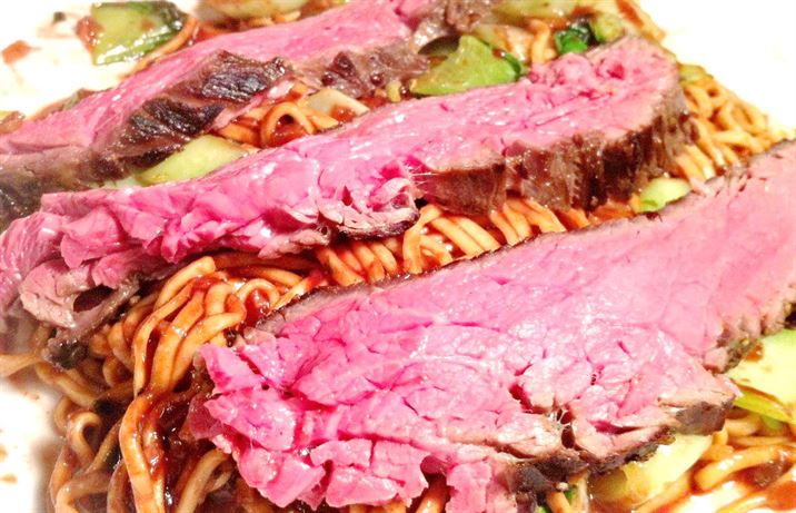 Sous Vide Bavette Steak with Hoi Sin Noodles and Pak Choy, Lay The Table