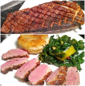 Pan-Fried Goose Breast with Wild Mushroom Sauce, Potato Cake and Swiss Chard, Lay The Table