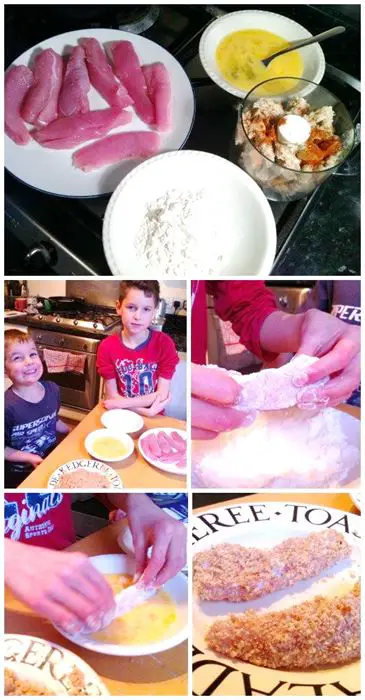 Crunchy Turkey Goujons (made by my kids), Lay The Table