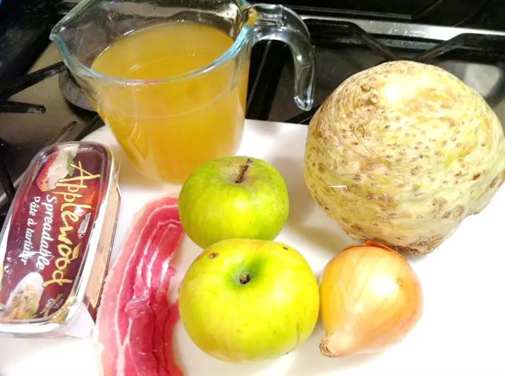 Apple and Celeriac Soup with Bacon Bits and a Smoky Twist, Lay The Table