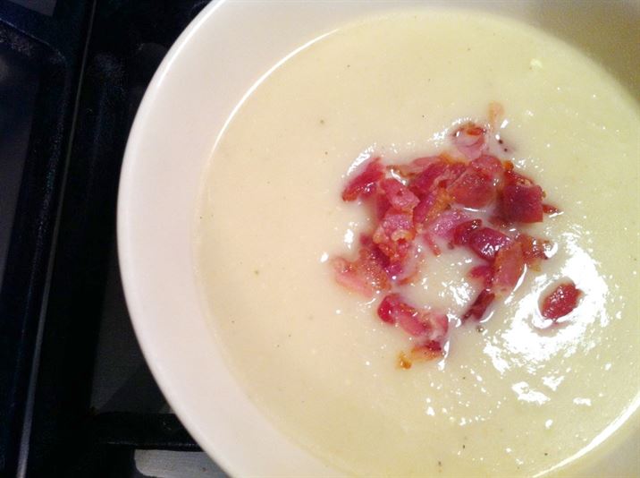 Apple and Celeriac Soup with Bacon Bits and a Smoky Twist, Lay The Table