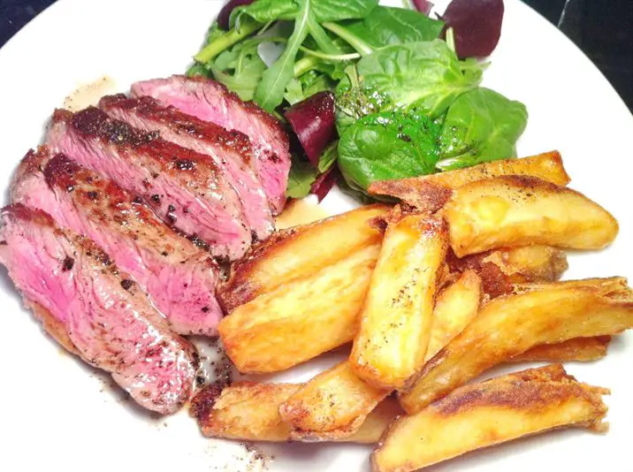 USDA Prime Striploin Steak with Bone Marrow Butter and Lard-Fried Triple-Cooked Chips, Lay The Table