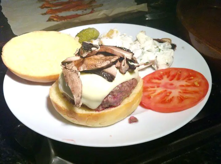 Dexter Burger with Spiced Honeyed Bacon and Portobello Mushrooms, Lay The Table