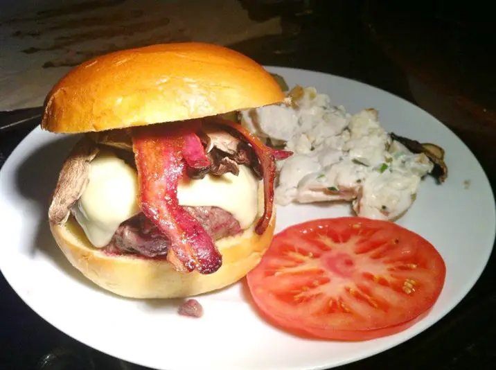 Dexter Burger with Spiced Honeyed Bacon and Portobello Mushrooms, Lay The Table