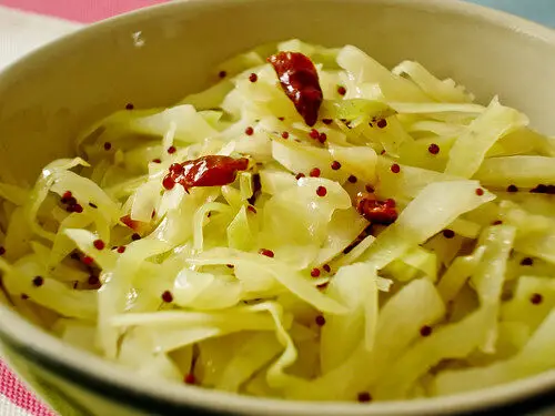 How To Make Indian Cabbage With Red Chillies, Lay The Table