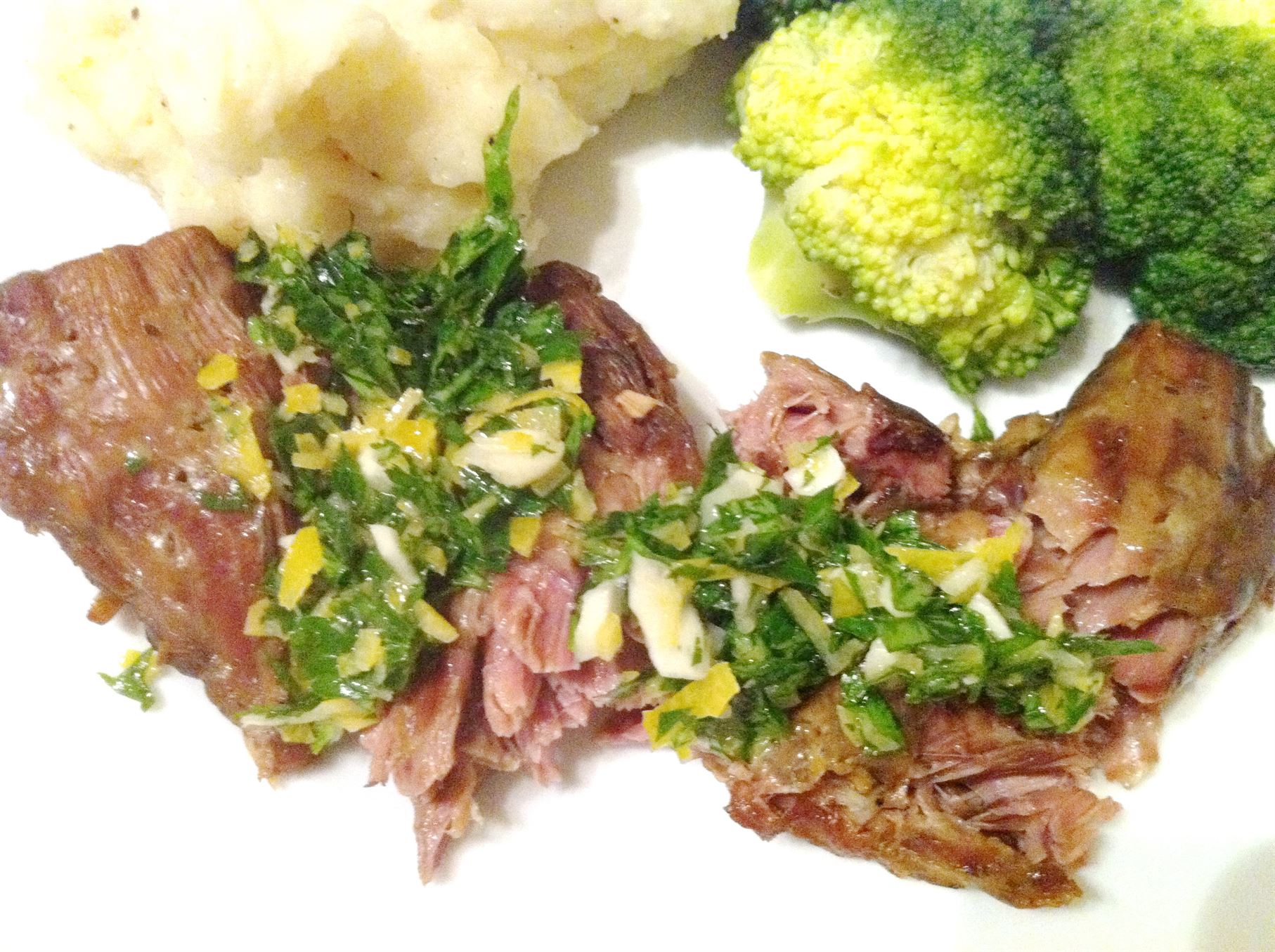 Slow-braised lamb neck with gremolata, Lay The Table