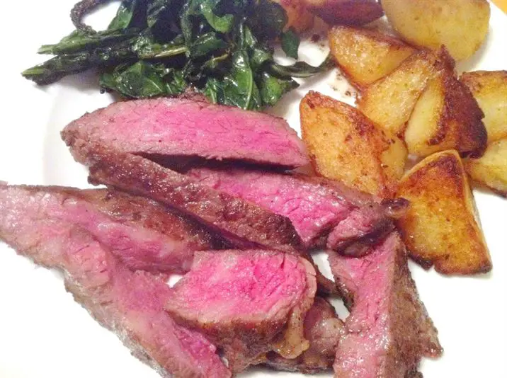 Stove-top sirloin with pan-roasted potatoes and Tuscan kale, Lay The Table