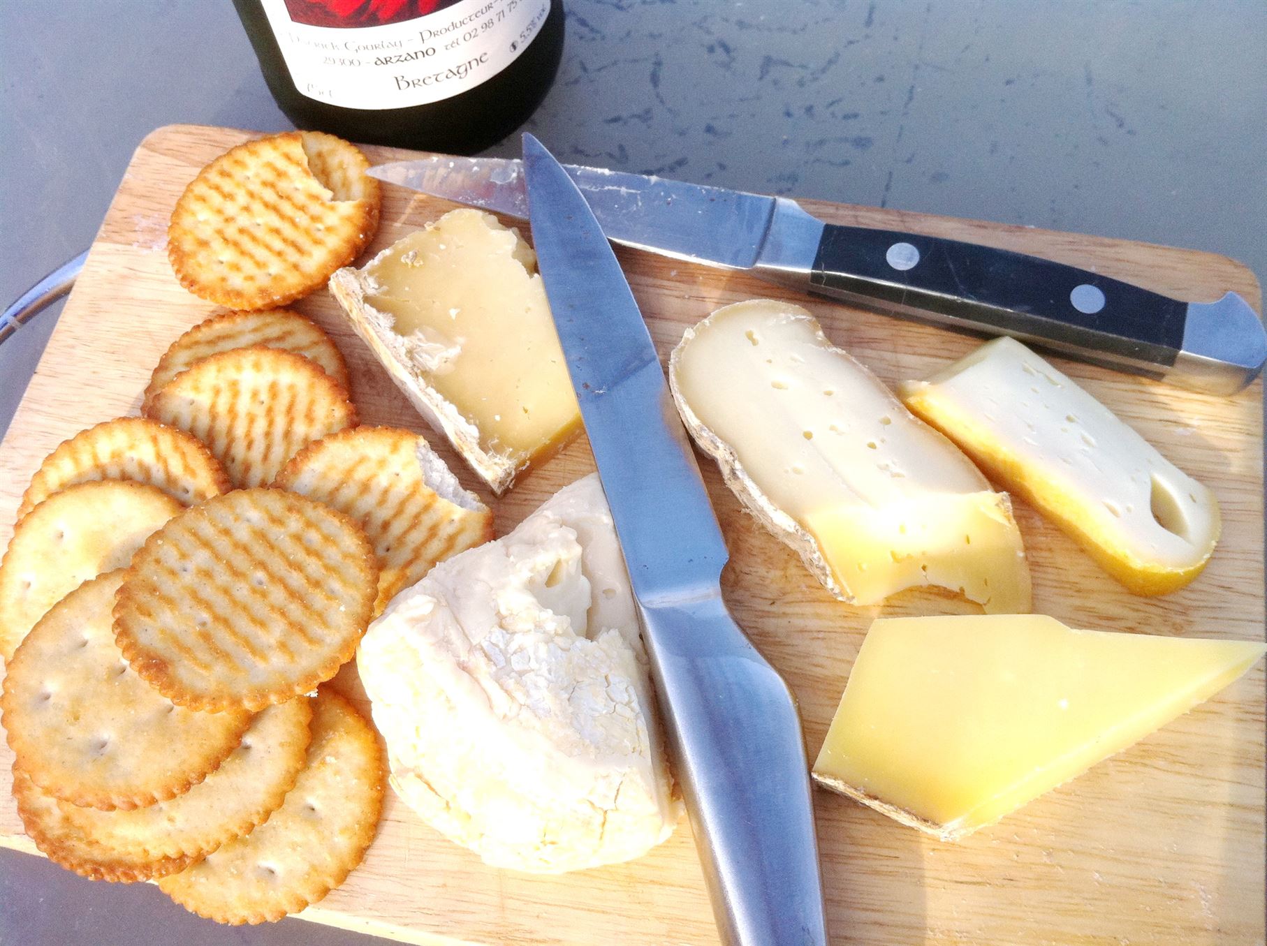 A fabulous French cheeseboard with a glass of Brittany cider, Lay The Table