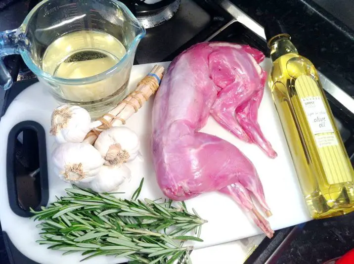 Wild Rabbit Confit with 30 Cloves of Garlic and Rosemary, Lay The Table