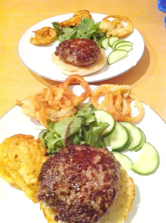 The Ultimate Super Burger with Fried Onion Bhaji Rings, Lay The Table