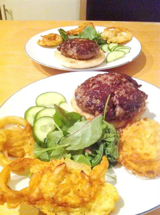 The Ultimate Super Burger with Fried Onion Bhaji Rings, Lay The Table