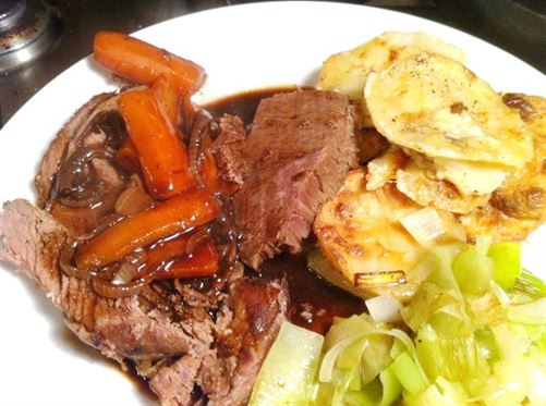 Slow Cooker Beef Brisket in Stout with Dauphinois Potatoes, Lay The Table