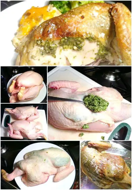 Half Roast Chicken with Pesto Stuffing, Lay The Table