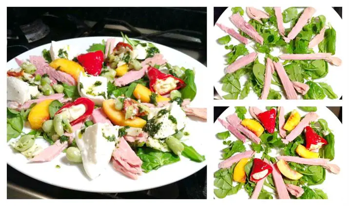 Simple Gammon Salad with Mozzarella and Basil Oil, Lay The Table