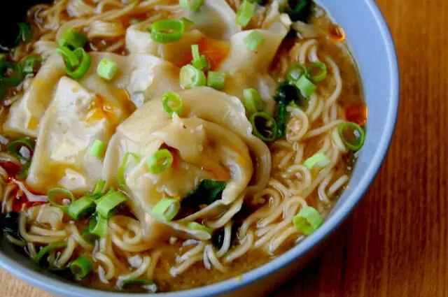 Mushroom Miso Ramen with Wontons and Spinach, Lay The Table