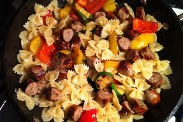 Sausage, Pepper &#038; Courgette Farfalle #BritishSausageWeek, Lay The Table
