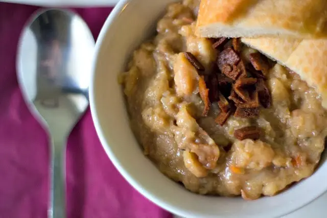 Smokey White Bean Stew with Bacon Seitan, Lay The Table