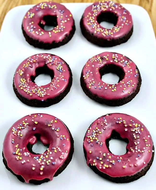 Baked Chocolate Beet Donuts w/ Pink Glaze and Sprinkles, Lay The Table