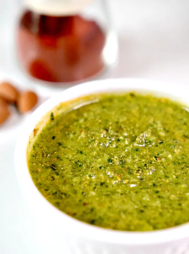 Delicious Smokey Almond and Parsley Pesto w/ Aquafaba, Lay The Table