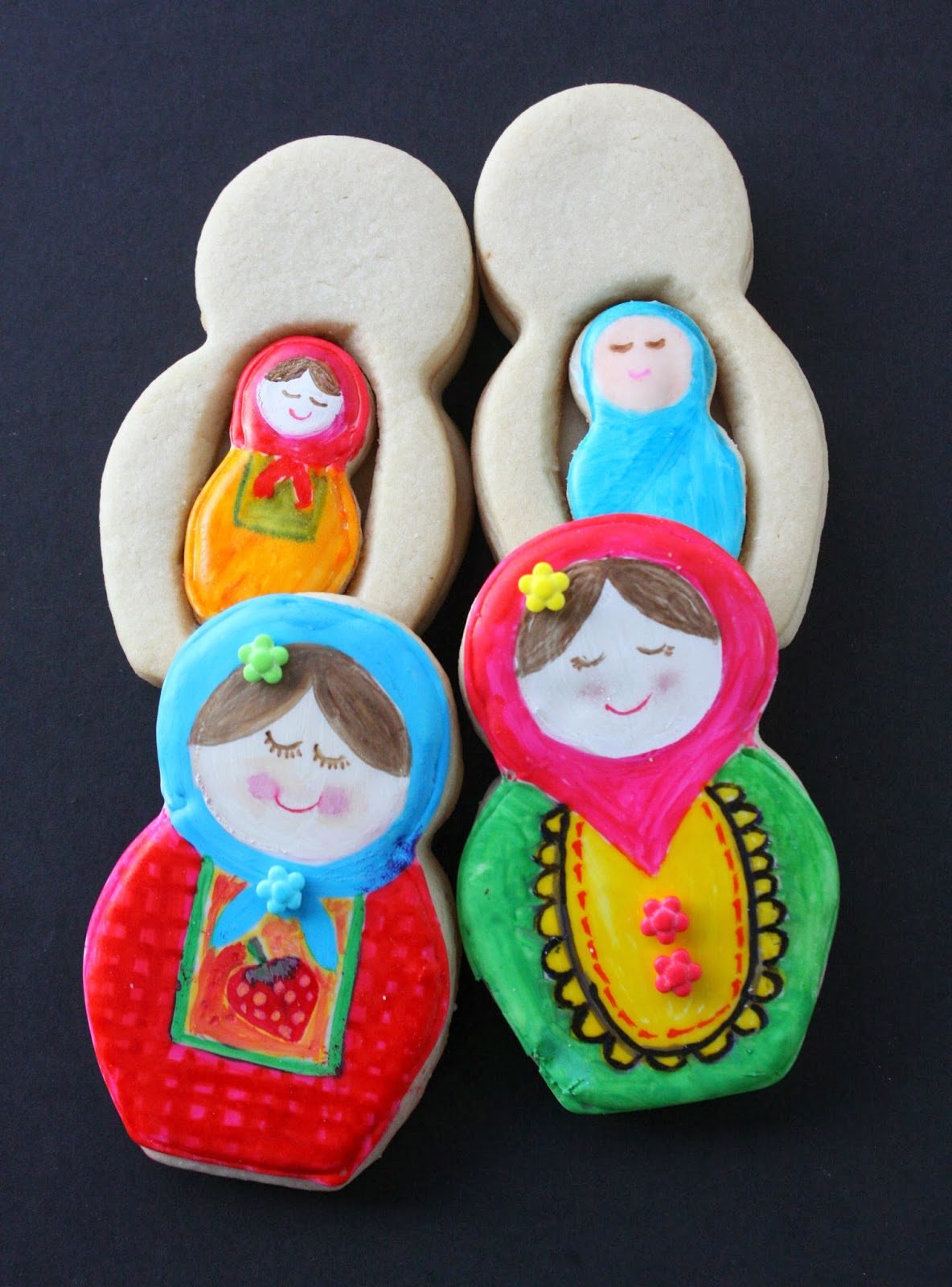 3D Babushka {Nesting Doll} Cookies, Lay The Table